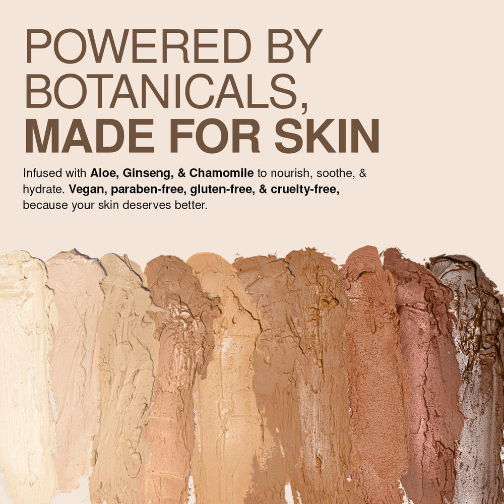 Palladio foundation stick Natural Ivory on model showing flattering light shade