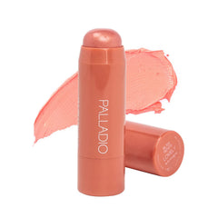 Palladio front packaging of the 2-in-1 cheek and lip tint showing compact stick benefit