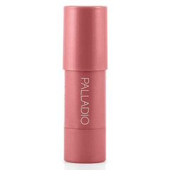 Palladio I'm Blushing next to hand showing travel size and portability benefit