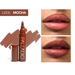Palladio swatch texture showing matte yet hydrating color payoff