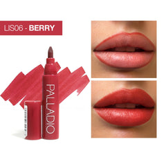 Palladio texture swatch of berry stain demonstrating pigmented, buildable coverage