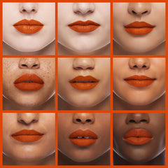 Palladio lipstick applied on lips closeup highlighting color payoff and hydrated look