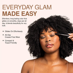 Palladio model applying Matte Mocha with sponge for quick, blended look