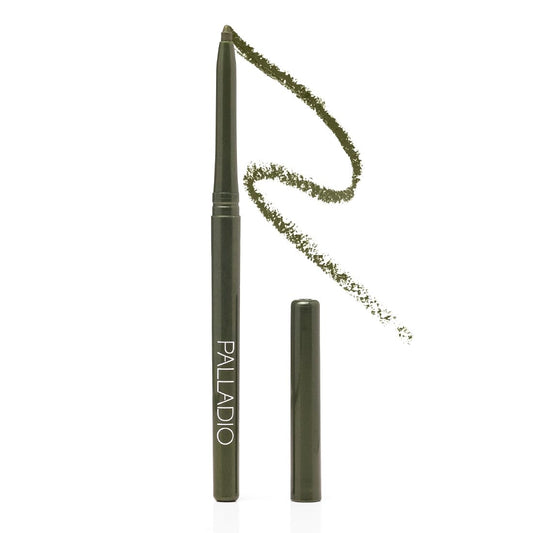 Palladio front packaging showing Olive retractable eyeliner benefits