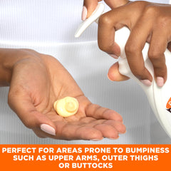 Palmer's applying lotion to upper arm for smoother, softer skin