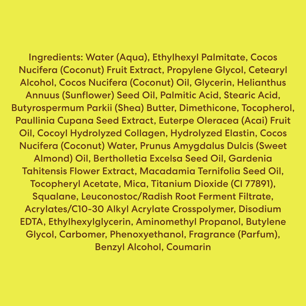 Palmer's ingredient label close-up highlighting coconut oil and vitamin E benefit