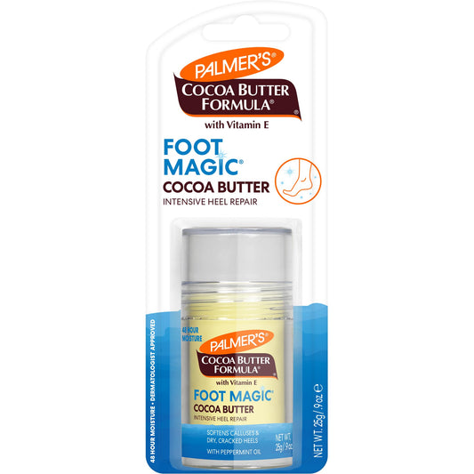 Palmer's heel repair stick front packaging showing compact no‑mess applicator benefit