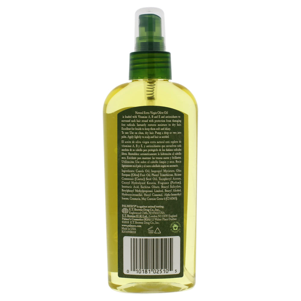 Palmer's spray in use on hair, demonstrating easy application and shine
