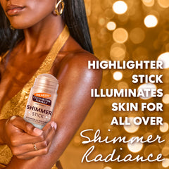 Palmer's close-up of shimmer stick texture highlighting creamy cocoa butter hydration