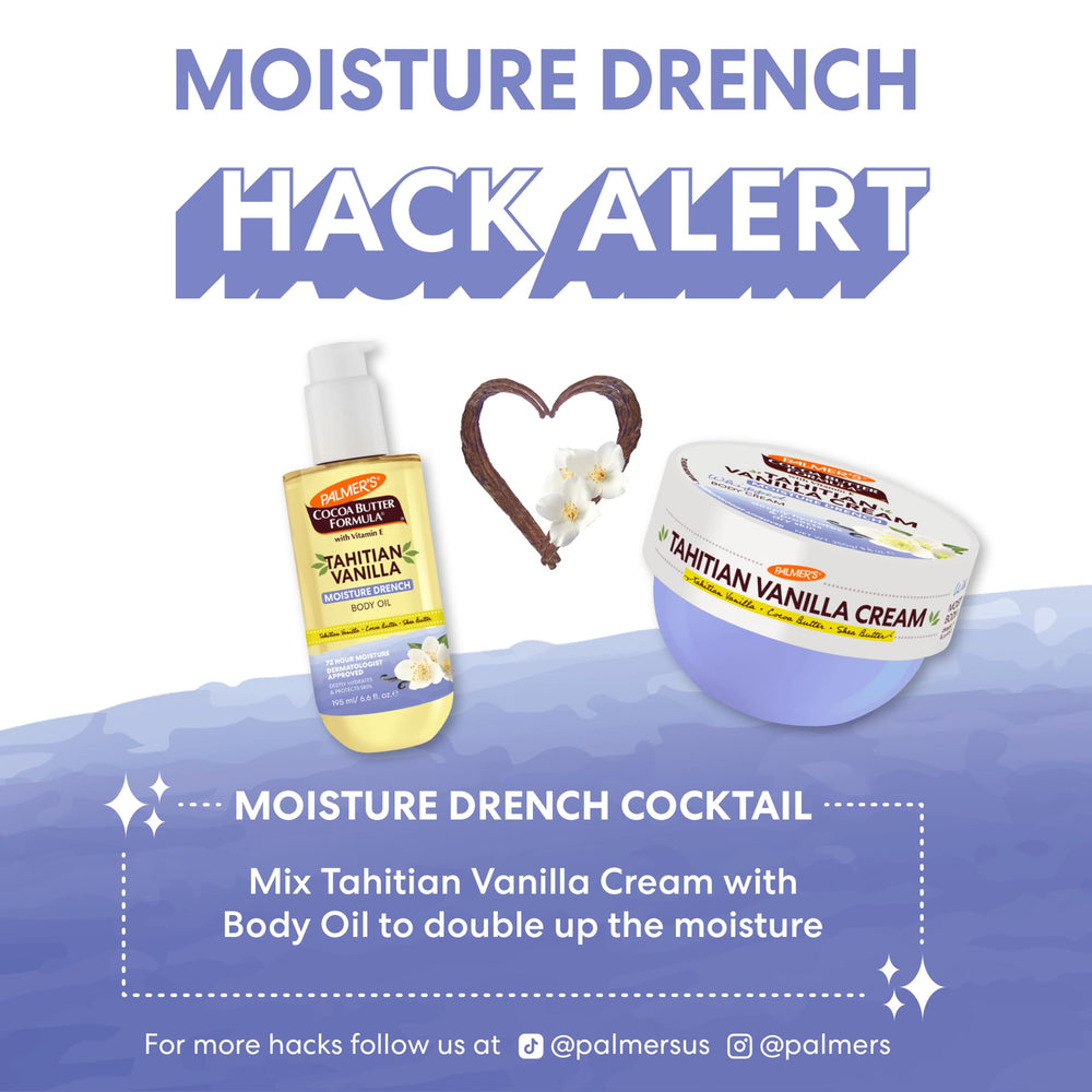 Palmer's product label close-up showing dermatologist-approved and vegan benefits