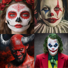 paminify clown costume makeup in use showing vibrant color and stage-ready payoff