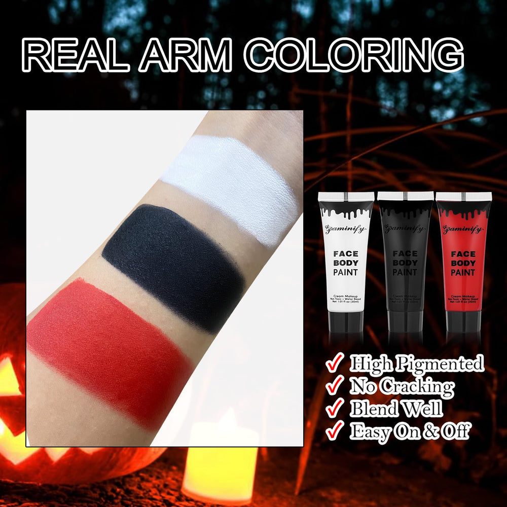 paminify creamy swatches of black white red showing smooth blendable texture