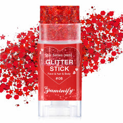 paminify front packaging showing red glitter stick and benefits