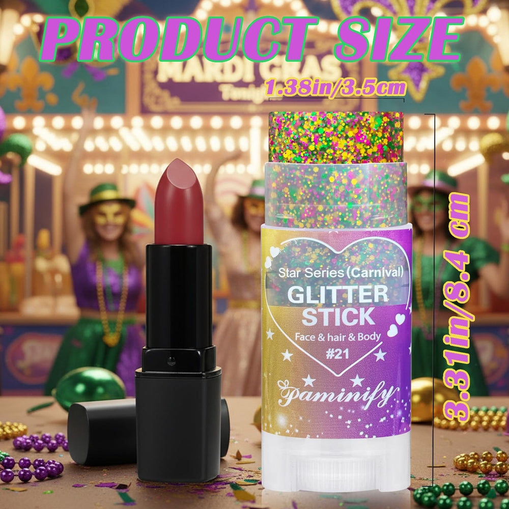 paminify hair part highlighted with glitter for long-lasting, waterproof festival shine
