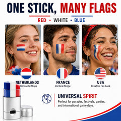 paminify in use on soccer fan face offering team spirit and sun-glare reduction