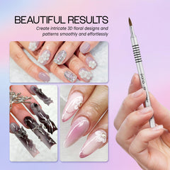 PANA brush sculpting acrylic floral detail illustrating clean product pickup