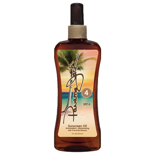 Panama Jack front packaging showing bottle and tropical design for easy identification