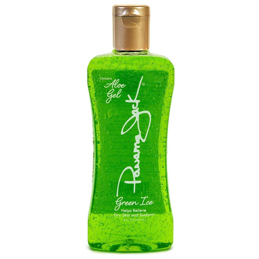Panama Jack front packaging showing 8 fl oz bottle and cooling benefits