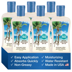 Panama Jack lotion on pool edge demonstrating water-resistant performance during swim
