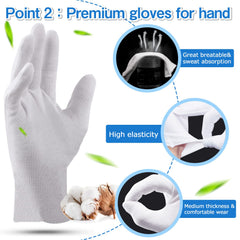 PANGTIKU gloves worn during nighttime skincare to keep lotion in place while sleeping