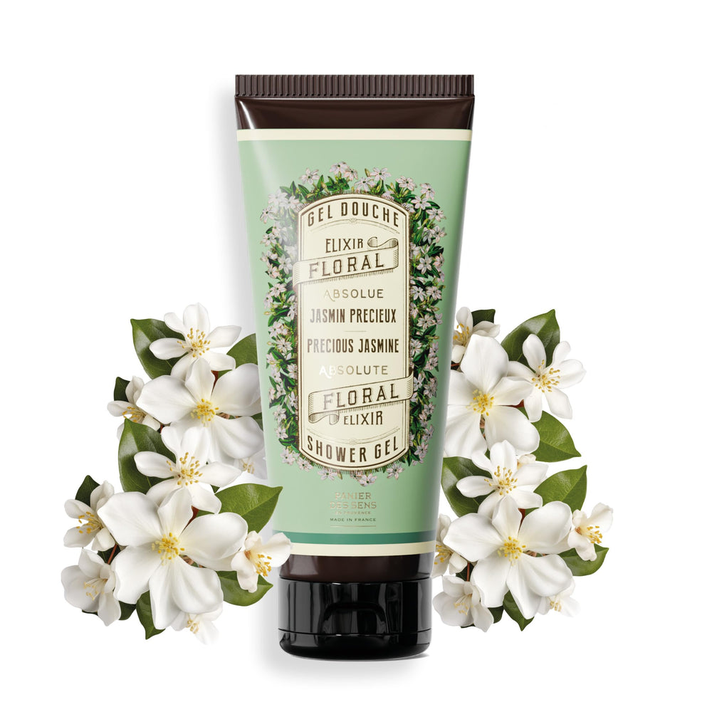 Panier des Sens front bottle view showing jasmine body wash for travel convenience