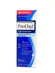PanOxyl 4 front packaging showing label and size, clear product identification and benefit