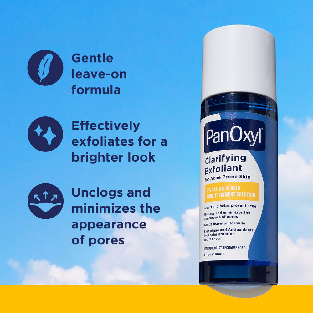 PanOxyl back label ingredient list highlighting 2% salicylic acid and directions