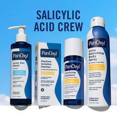 PanOxyl dispensing nozzle squeezing product showing controlled, mess-free use