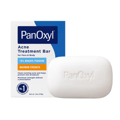 PanOxyl front packaging showing 10% benzoyl peroxide and clear purpose