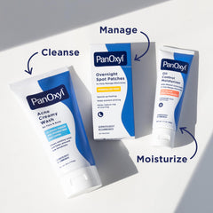 PanOxyl on bathroom counter in lifestyle scene highlighting nightly routine