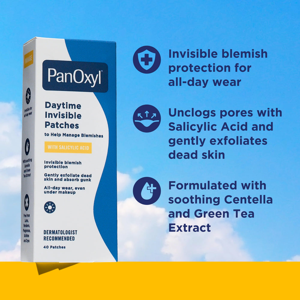PanOxyl clear patch close-up showing thin texture and discreet finish
