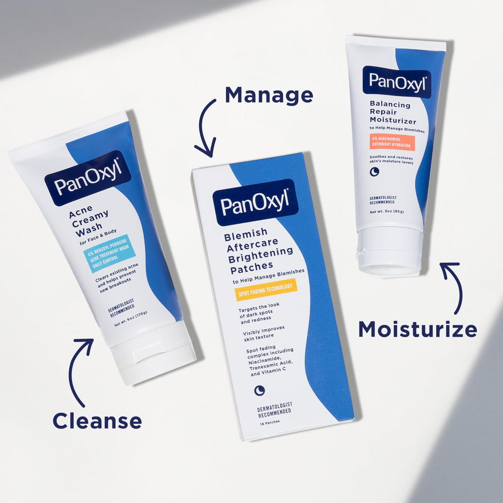 PanOxyl being smoothed into skin showing quick absorption benefit