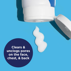 PanOxyl dispensing creamy texture from bottle illustrating gentle, hydrating lather benefit