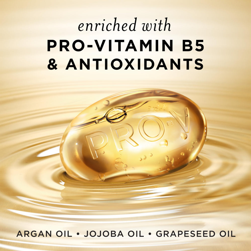 Pantene applying oil to damp hair illustrating frizz control and heat prep benefit