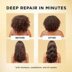 Pantene before and after ends comparison demonstrating reduced split‑end appearance