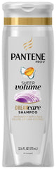 Pantene bottle front view showing Sheer Volume label and easy-to-grip design for lightweight lift