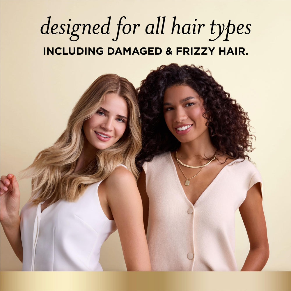 Pantene bottle label close-up revealing ingredient highlights and safe-formula reassurance