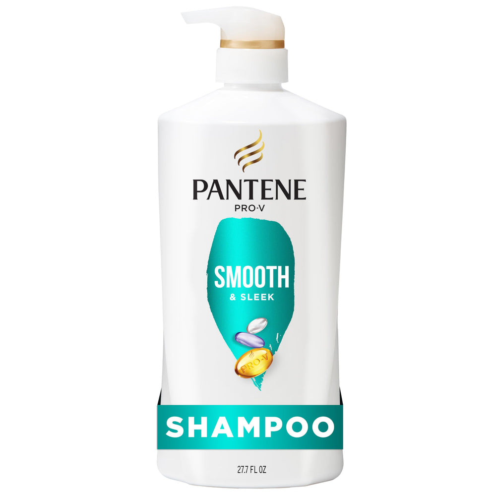 Pantene front bottle of Smooth & Sleek showing label and size for easy identification