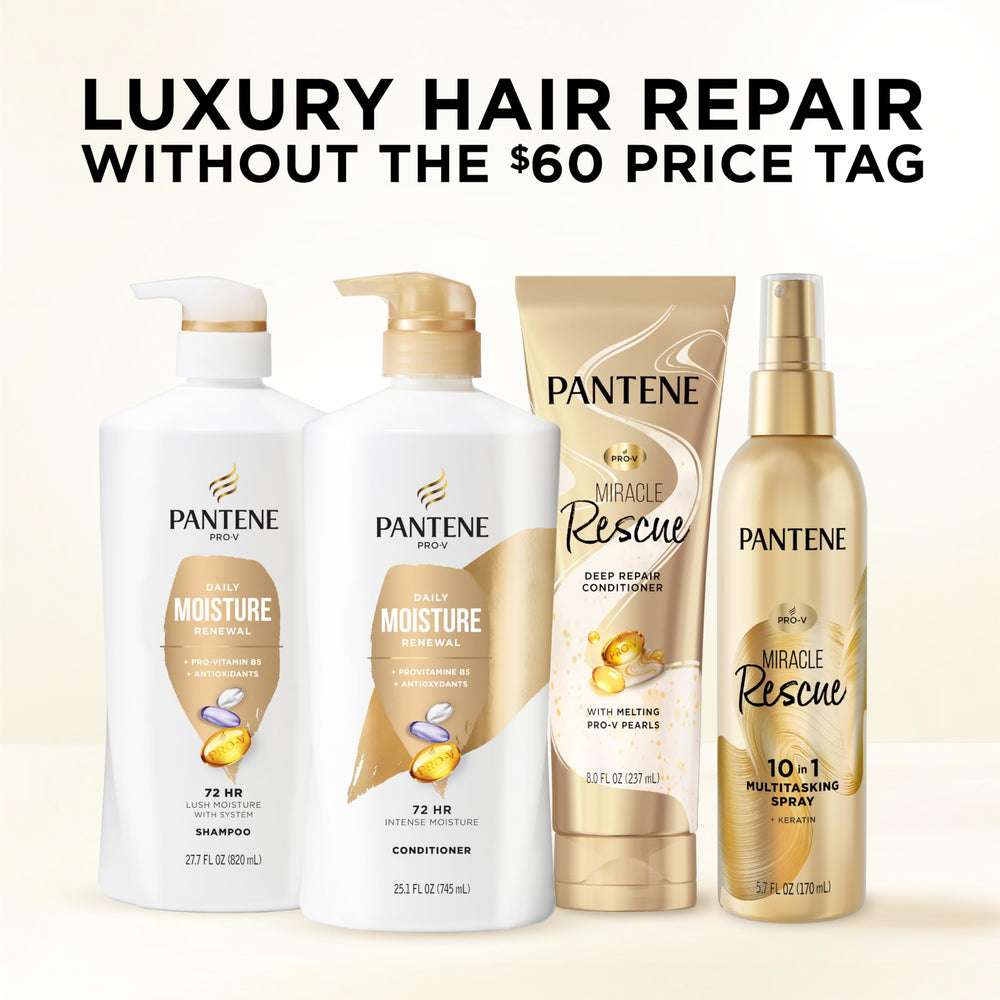 Pantene in-shower use on wet hair showing gentle cleansing action