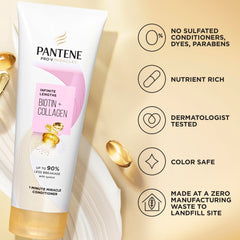 Pantene after-rinse long hair appearing smooth and less prone to breakage