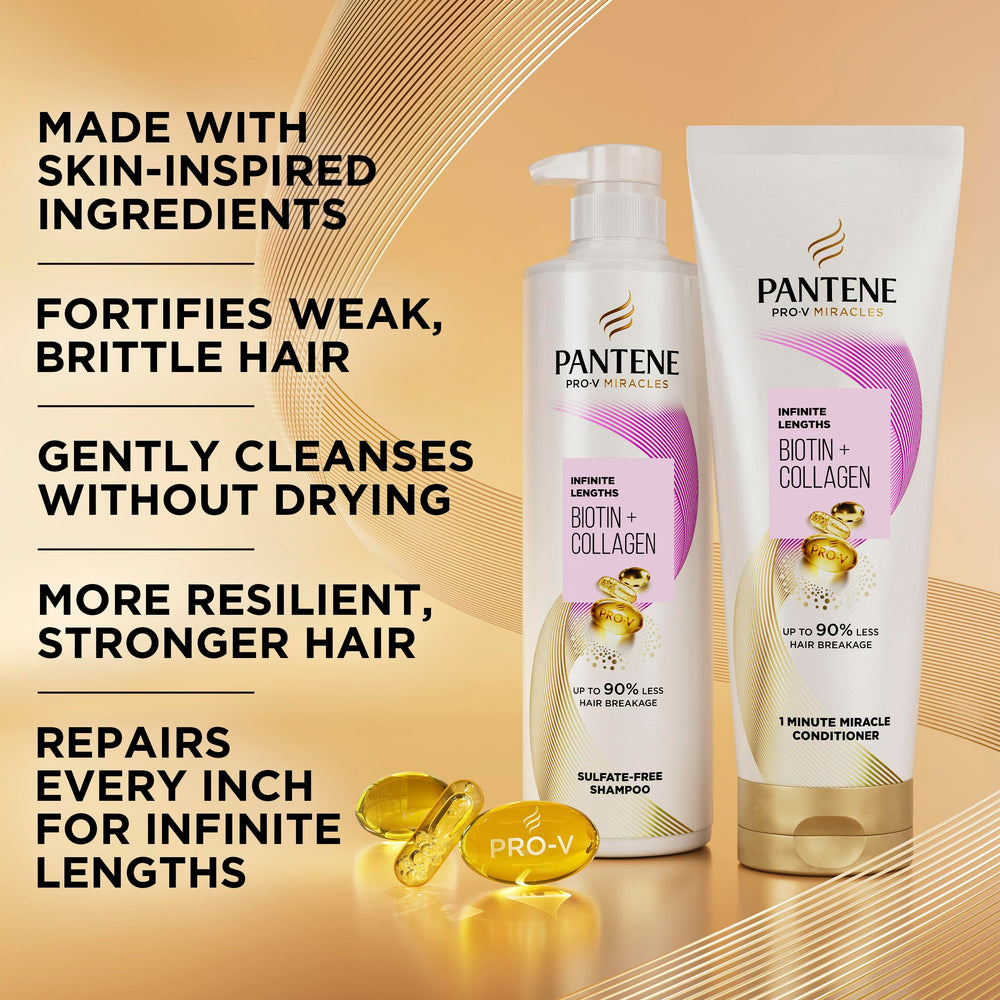 Pantene back label close-up explaining ingredients and usage benefits