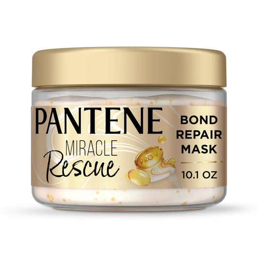 Pantene jar front label close-up showing product name and benefits