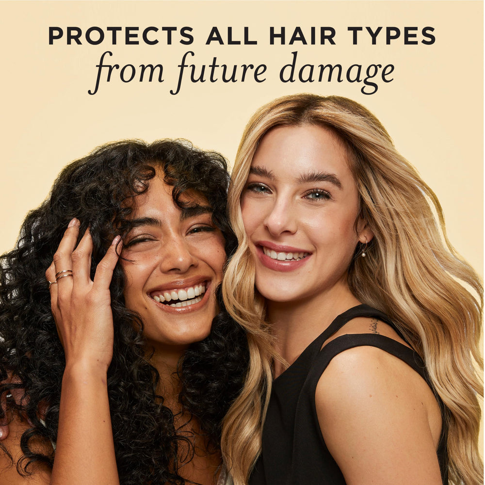 Pantene Miracle Rescue before heat styling showing protective layer to reduce styling damage