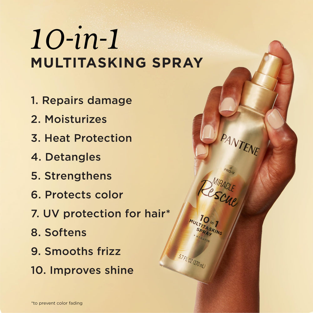 Pantene Miracle Rescue spray nozzle close-up demonstrating precise application benefit