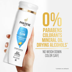 Pantene bottle next to a common object showing the 12 oz size