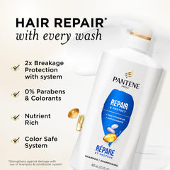 Pantene back label with directions and ingredient highlights for clarity