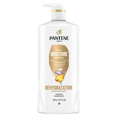 Pantene shampoo in shower being applied, showing daily routine hydration benefit