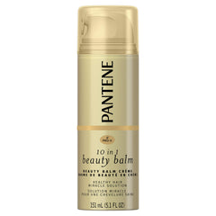 Pantene front packaging showing Ultimate 10 Beauty Balm benefits for smooth hair