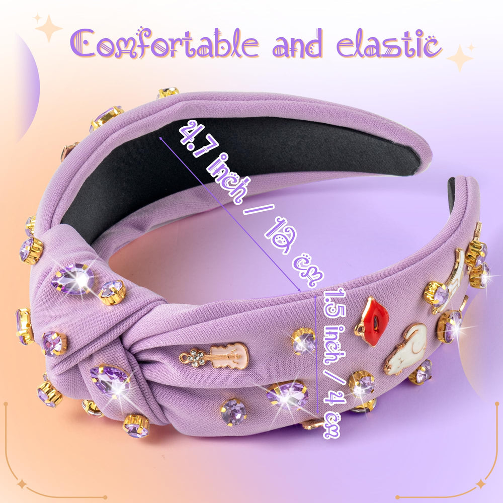 PANTIDE close-up of rhinestone crystals and guitar lip charms adding sparkle and personality