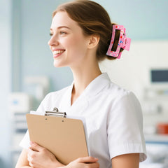 PANTIDE clips paired with a nurse uniform, professional yet playful accessory